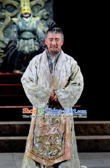 Chinese Drama Fu Sheng Ancient Qin Dynasty Confucian Scholar White Clothing Stage Performance Dance Costume for Men