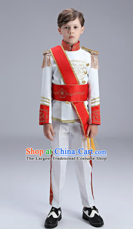 Traditional England White Costumes European Court Honor Guard Clothing for Kids