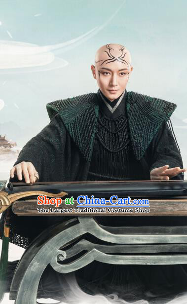 Chinese Ancient Royal Advisor Jing Xiu Black Clothing Drama Love and Destiny Swordsman Replica Costumes for Men