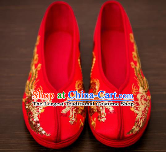 Traditional Chinese Handmade Wedding Shoes Hanfu Shoes Bride Shoes for Women