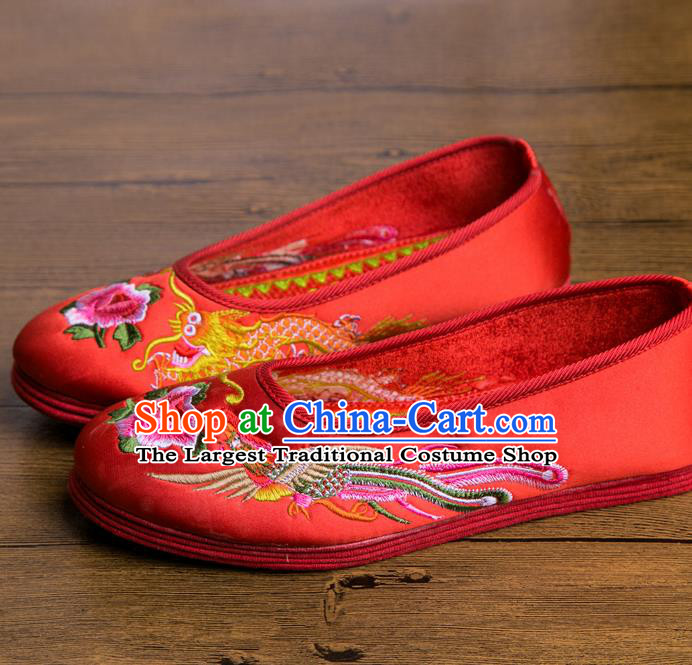 Traditional Chinese Embroidered Shoes Handmade Wedding Shoes Hanfu Red Shoes Bride Shoes for Women