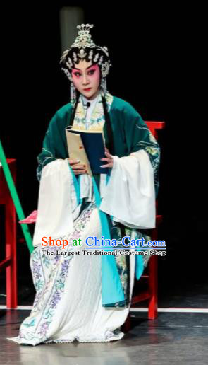 Sansheng Dream Chinese Cantonese Opera Diva Green Dress Stage Performance Dance Costume and Headpiece for Women