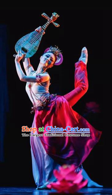 Dunhuang Reflections Chinese Classical Dance Flying Apsaras Dress Stage Performance Dance Costume and Headpiece for Women