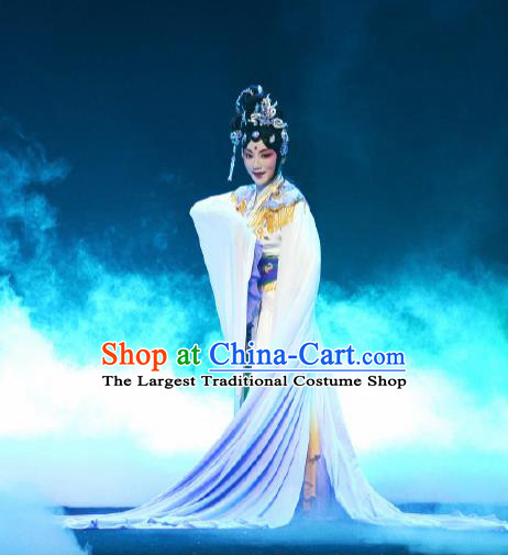 Goddess of the Moon Chinese Peking Opera Diva Dress Stage Performance Dance Costume and Headpiece for Women