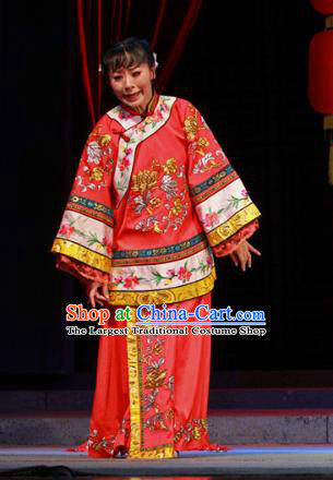 Shi Niang Chinese Classical Dance Wedding Red Dress Stage Performance Dance Costume and Headpiece for Women