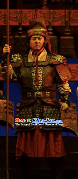 Cai Wenji Chinese Opera Ancient Han Dynasty General Clothing Stage Performance Dance Costume and Headpiece for Men