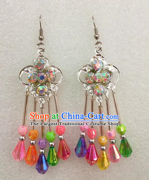 Chinese Traditional Beijing Opera Earrings Peking Opera Actress Colorful Eardrop for Adults