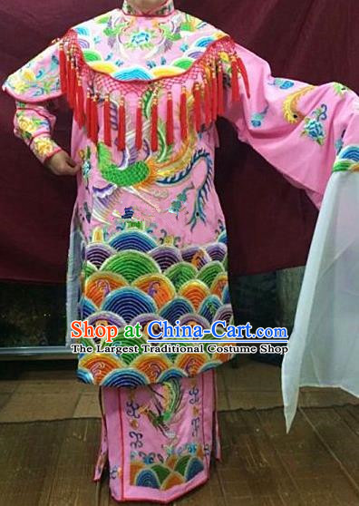 Chinese Traditional Beijing Opera Queen Pink Water Sleeve Dress Peking Opera Actress Costume for Adults