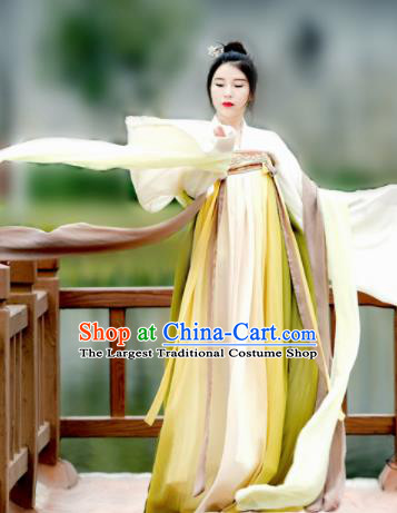 Chinese Ancient Court Maid Hanfu Dress Tang Dynasty Palace Princess Historical Costume for Women