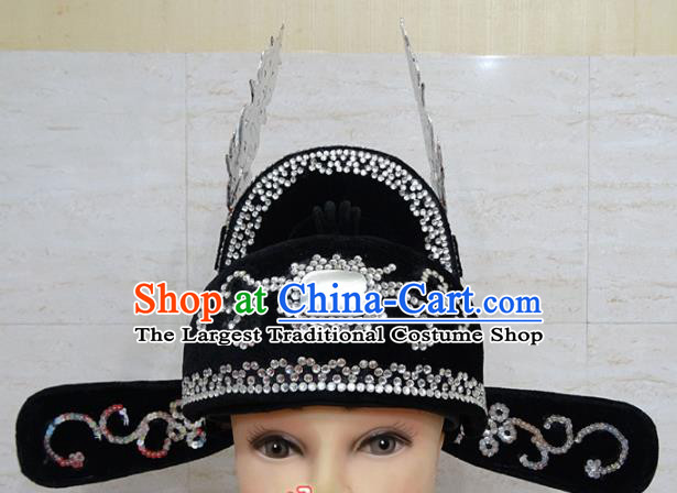 Chinese Traditional Beijing Opera Niche Black Hat Ancient Scholar Headwear for Adults