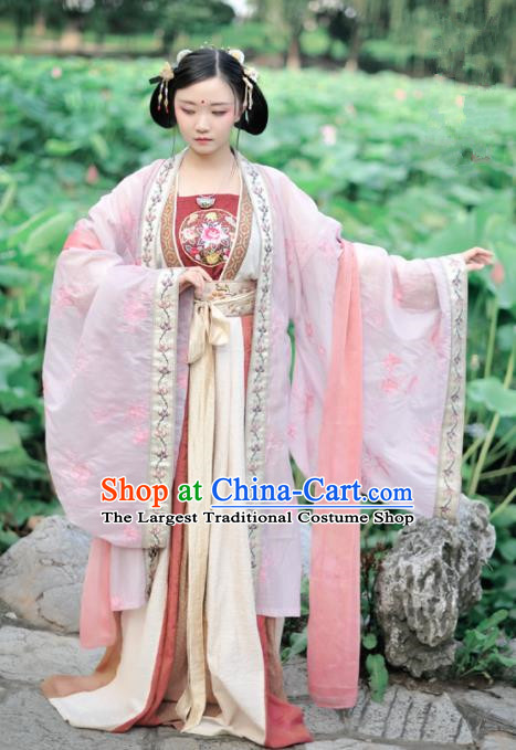 Chinese Ancient Imperial Concubine Hanfu Dress Traditional Tang Dynasty Palace Lady Historical Costumes Complete Set