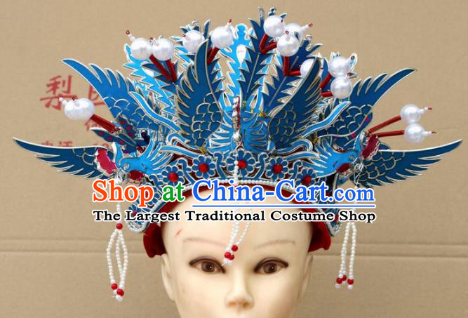 Chinese Traditional Beijing Opera Diva Hair Accessories Peking Opera Queen Three Phoenix Coronet