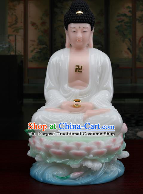 Chinese Traditional Religious Supplies Feng Shui Buddha White Cloth Statue Buddhism Decoration