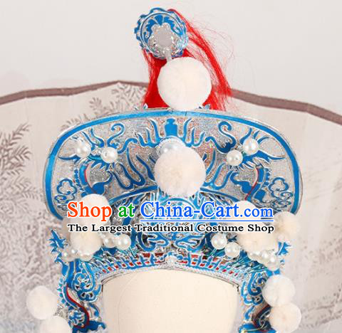 Chinese Traditional Beijing Opera Takefu Headwear Ancient Warrior Helmet