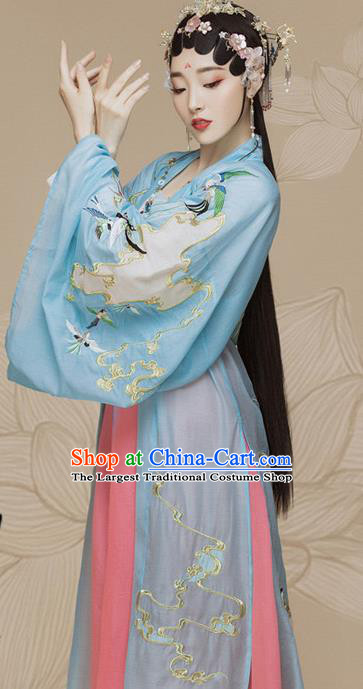 Chinese Ancient Imperial Consort Hanfu Dress Traditional Beijing Opera Actress Costume and Headpiece for Women