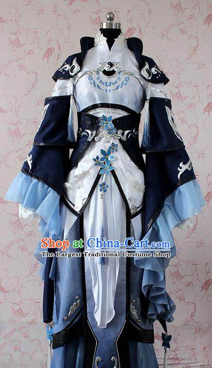 Chinese Ancient Swordswoman Costume Traditional Cosplay Peri Princess Dress for Women