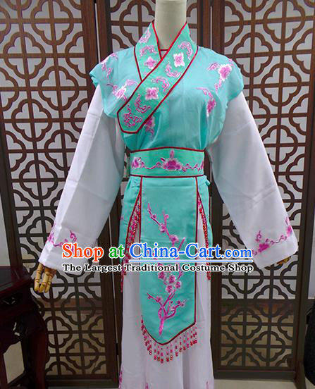 Traditional Chinese Beijing Opera Actress Costume Peking Opera Maidservants Green Dress