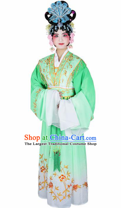 Traditional Chinese Beijing Opera Diva Costume Peking Opera Princess Green Dress