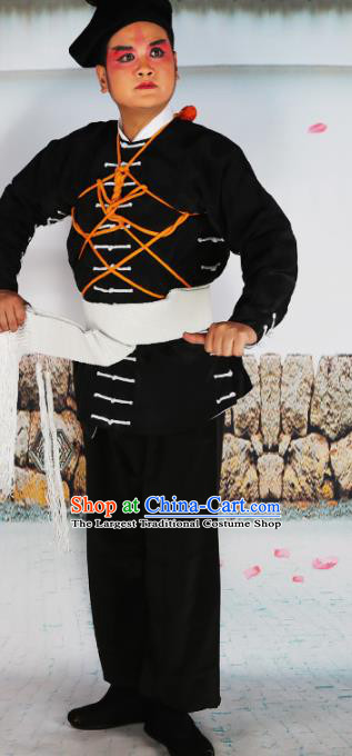 Chinese Traditional Beijing Opera Takefu Black Clothing Peking Opera Wu Song Costume