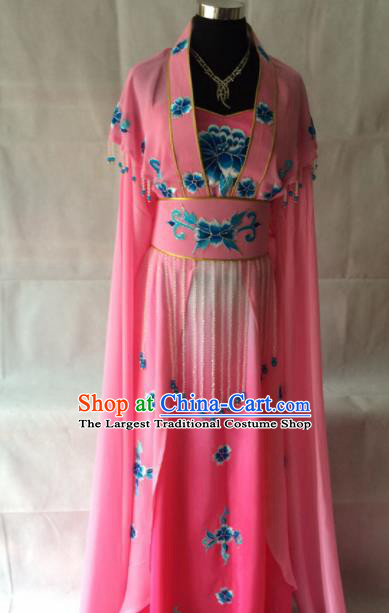 Traditional Chinese Beijing Opera Palace Costume Ancient Princess Pink Dress for Women