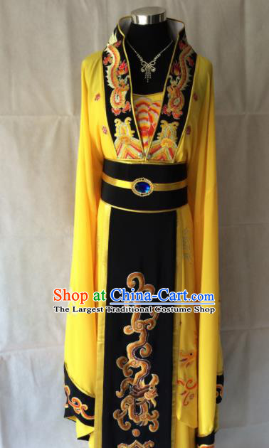 Traditional Chinese Beijing Opera Diva Costume Ancient Queen Yellow Dress for Women