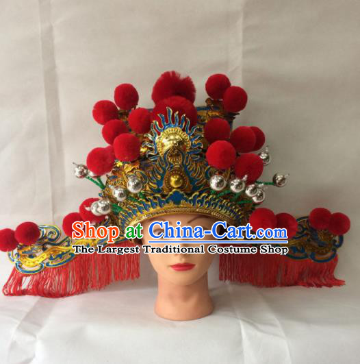 Asian Chinese Traditional Beijing Opera God of Wealth Headwear Ancient Prime Minister Hat for Men