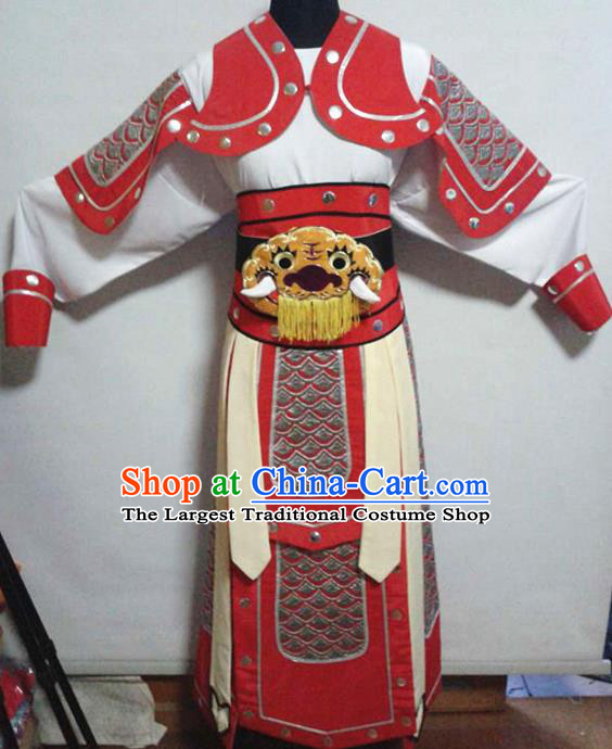 Traditional Chinese Beijing Opera Takefu Costume Ancient Warriors Red Clothing