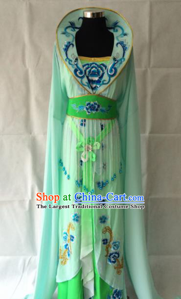 Traditional Chinese Beijing Opera Imperial Concubine Costume Ancient Peri Green Dress for Women