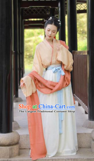 Traditional Chinese Song Dynasty Princess Historical Costume Ancient Palace Lady Hanfu Dress for Women