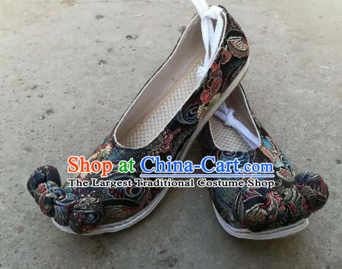 Asian Chinese Traditional Shoes Ancient Song Dynasty Princess Black Shoes Hanfu Shoes for Women