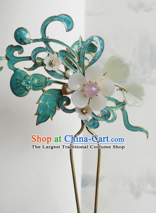 Chinese Ancient Palace Hair Accessories Qing Dynasty Queen Blueing Calabash Hairpins for Women