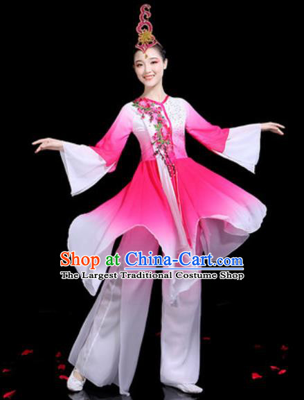 Traditional Chinese Stage Performance Costume Group Dance Classical Dance Pink Dress for Women