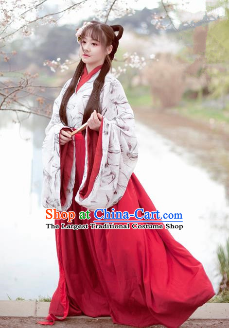 Traditional Chinese Ancient Hanfu Dress Jin Dynasty Aristocratic Lady Historical Costume for Women