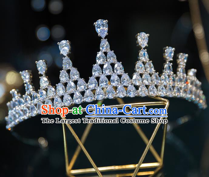 Handmade Wedding Hair Accessories Baroque Queen Zircon Royal Crown for Women