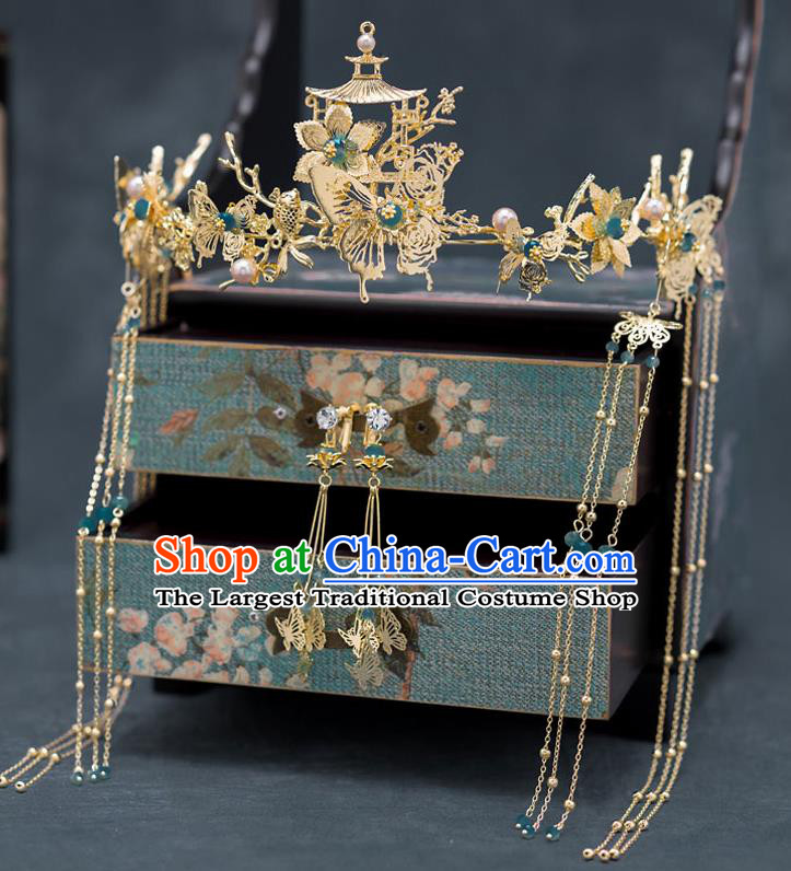 Chinese Ancient Bride Wedding Hair Clasp Traditional Palace Hair Accessories for Women