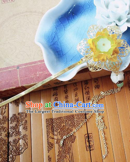 Chinese Ancient Queen Hair Accessories Traditional Hanfu Palace Golden Peony Hairpins for Women