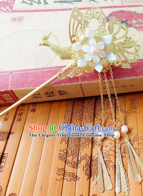 Chinese Ancient Princess Hair Accessories Traditional Hanfu Phoenix Tassel Hairpins for Women