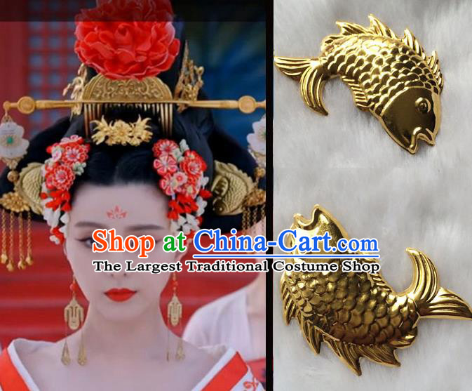 Chinese Traditional Palace Hairpins Ancient Tang Dynasty Queen Hair Accessories Complete Set for Women