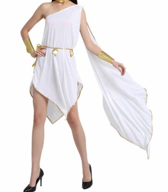 Traditional Egypt Priestess Costume Ancient Egypt Queen White Dress for Women