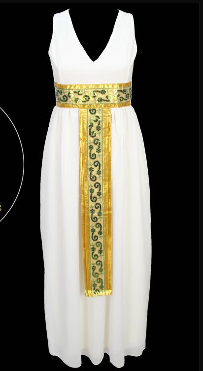 Traditional Egypt Goddess Priestess Costume Ancient Egypt Queen White Dress for Women