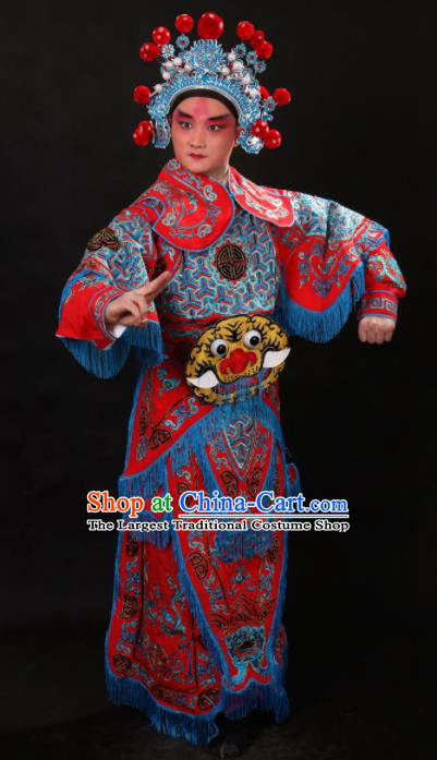 Professional Chinese Beijing Opera Takefu Costume Traditional Peking Opera Warrior Red Clothing for Adults