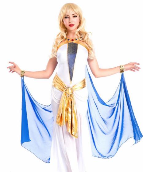 Traditional Egypt Priestess Costume Ancient Egypt Queen Veil Dress for Women