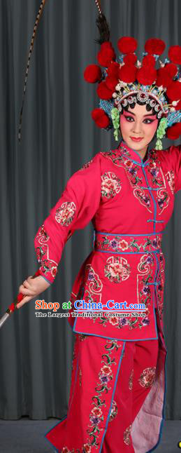 Professional Chinese Traditional Beijing Opera Blues Magic Warriors Rosy Costume for Adults