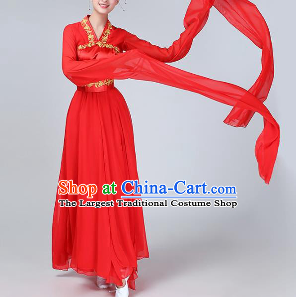 Chinese Traditional Peri Dance Costume Classical Dance Red Hanfu Dress for Women