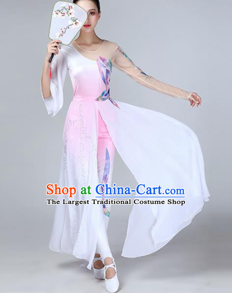 Chinese Traditional Stage Performance Costume Classical Dance Pink Dress for Women