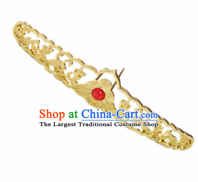 Chinese Ancient Traditional Handmade Golden Hair Crown Hairpins Classical Hair Accessories for Women