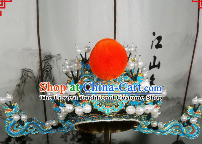 Chinese Beijing Opera Chancellor Hair Accessories Ancient Minister Helmet Hat for Men