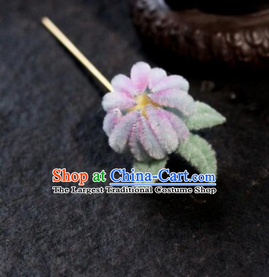 Chinese Ancient Palace Queen Velvet Flower Hairpins Traditional Hair Accessories Headdress for Women