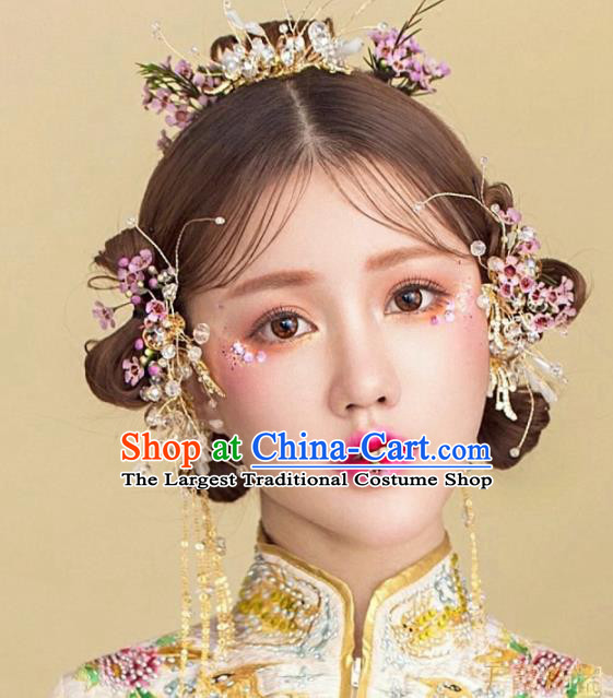 Top Grade Chinese Ancient Bride Hairpins Traditional Hair Accessories Headdress for Women