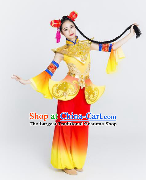 Chinese Traditional National Yangko Dance Clothing Folk Dance Drum Dance Costume for Women